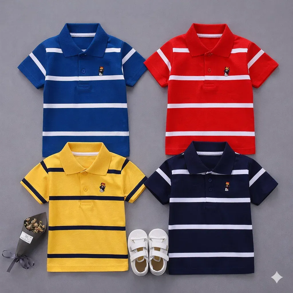POLO T SHIRT Combo 4pcs- Blue, Red, Yellow, Navy