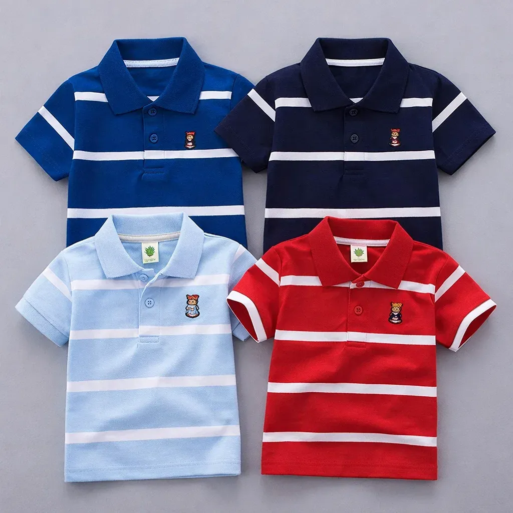 POLO T SHIRT Combo 4pcs- Blue, Navy, Light sky, Red
