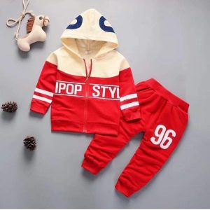 TMF-201 Zipper Hoddie & Pant Set-(Red 96)